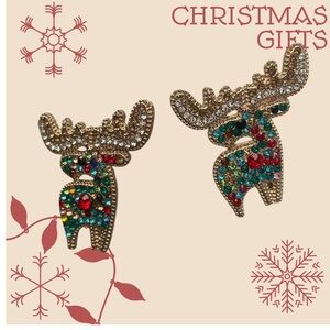 Jeweled Reindeer Earrings